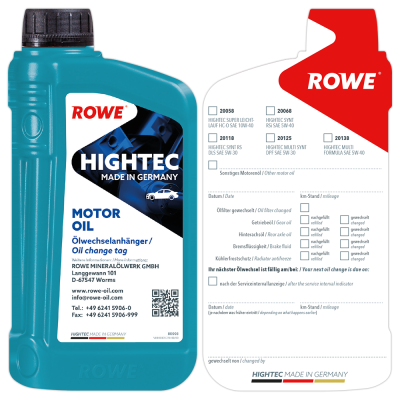 ROWE ÖLWECHSELANHÄNGER / ROWE OIL CHANGE STICKER